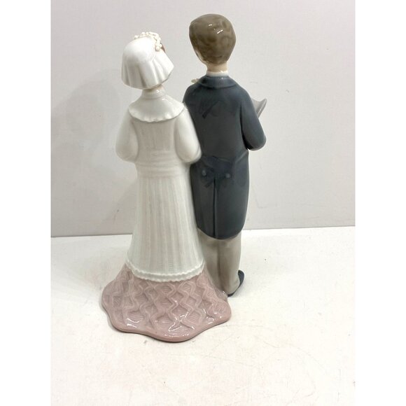 Lladro 4808 Wedding Couple Figurine 8" Bride & Groom With Bouquet Cake Topper - Picture 7 of 11